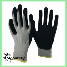 SRSAFETY 13 Gauge gestrickter grauer Polyester beschichteter schwarzer Latex auf Handfläche für Sicherheitshandschuhe